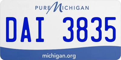 MI license plate DAI3835