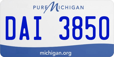 MI license plate DAI3850