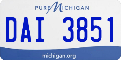 MI license plate DAI3851