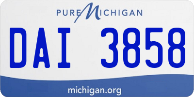 MI license plate DAI3858