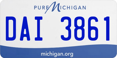 MI license plate DAI3861