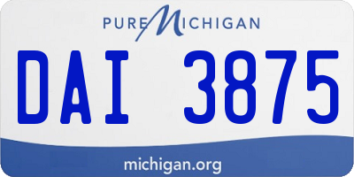 MI license plate DAI3875