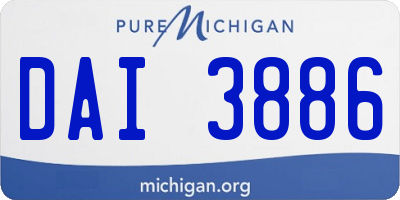 MI license plate DAI3886