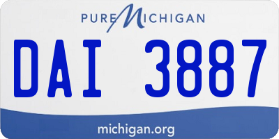 MI license plate DAI3887