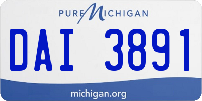 MI license plate DAI3891
