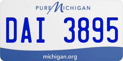 MI license plate DAI3895