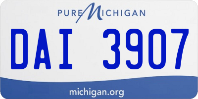 MI license plate DAI3907