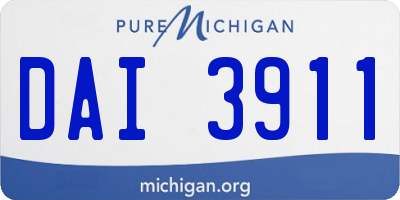 MI license plate DAI3911