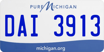MI license plate DAI3913