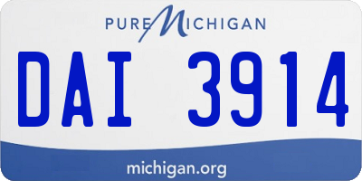 MI license plate DAI3914