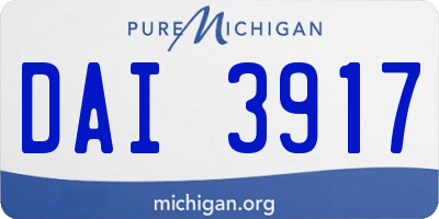 MI license plate DAI3917
