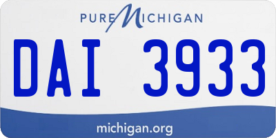 MI license plate DAI3933