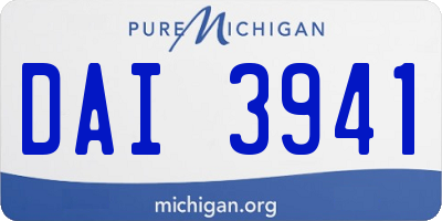 MI license plate DAI3941