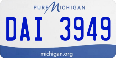 MI license plate DAI3949