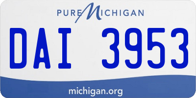 MI license plate DAI3953