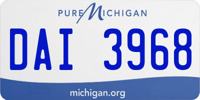 MI license plate DAI3968