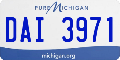 MI license plate DAI3971