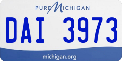 MI license plate DAI3973