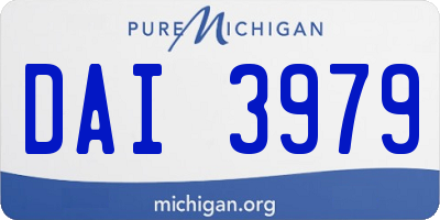 MI license plate DAI3979
