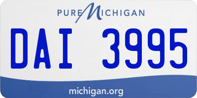 MI license plate DAI3995