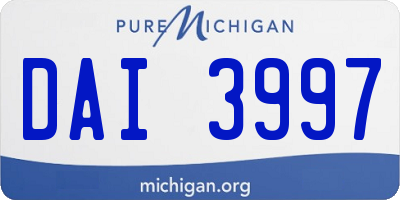 MI license plate DAI3997