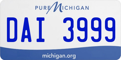 MI license plate DAI3999