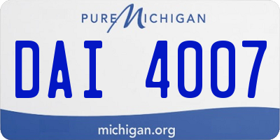 MI license plate DAI4007