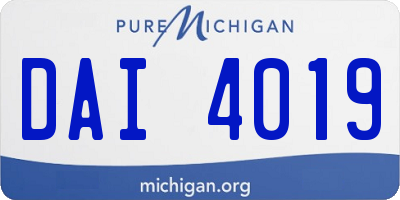 MI license plate DAI4019