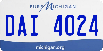 MI license plate DAI4024