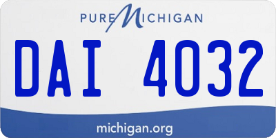 MI license plate DAI4032