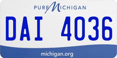 MI license plate DAI4036