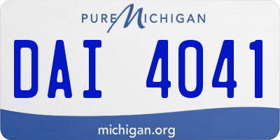 MI license plate DAI4041