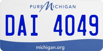 MI license plate DAI4049