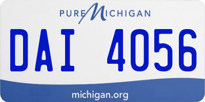 MI license plate DAI4056