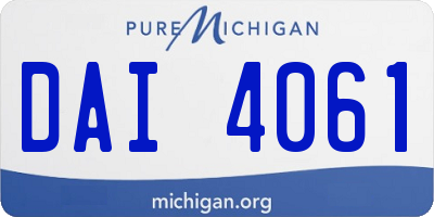 MI license plate DAI4061