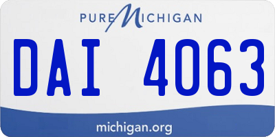 MI license plate DAI4063