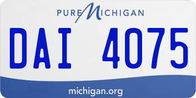 MI license plate DAI4075