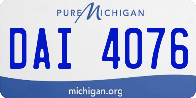 MI license plate DAI4076