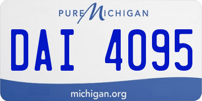 MI license plate DAI4095