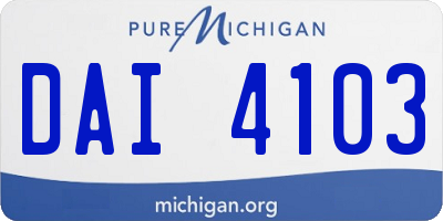 MI license plate DAI4103