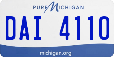 MI license plate DAI4110