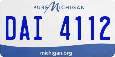 MI license plate DAI4112