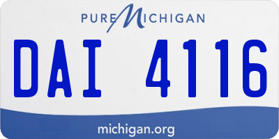 MI license plate DAI4116