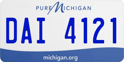 MI license plate DAI4121