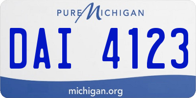 MI license plate DAI4123