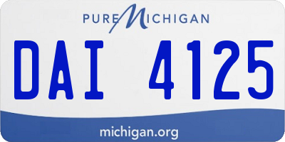 MI license plate DAI4125