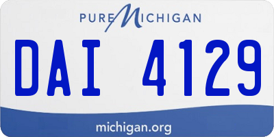 MI license plate DAI4129
