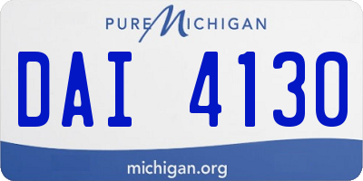 MI license plate DAI4130