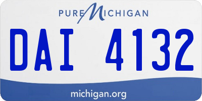MI license plate DAI4132