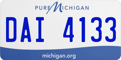 MI license plate DAI4133
